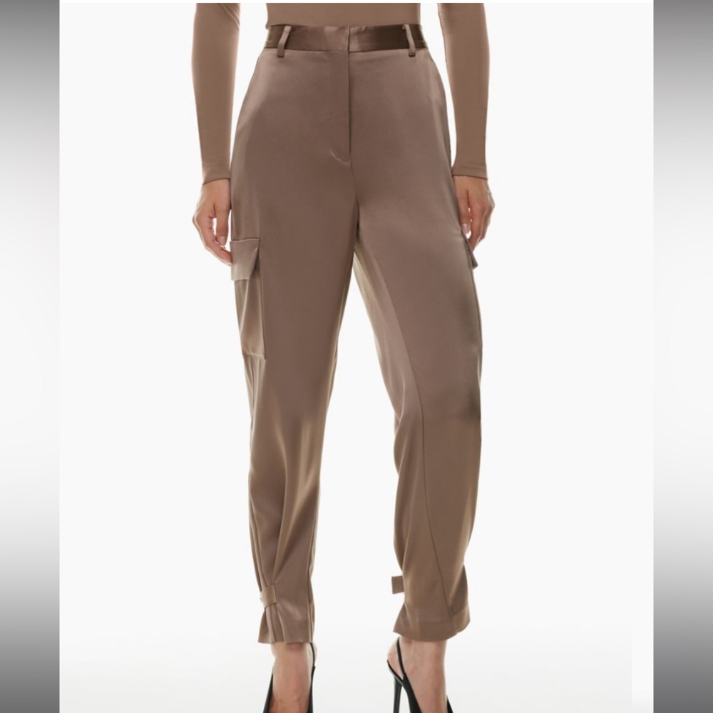 Babaton Taupe Satin Pantsuit